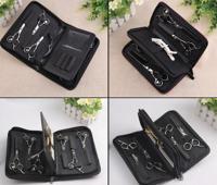 Two-compartment leather case for four shears