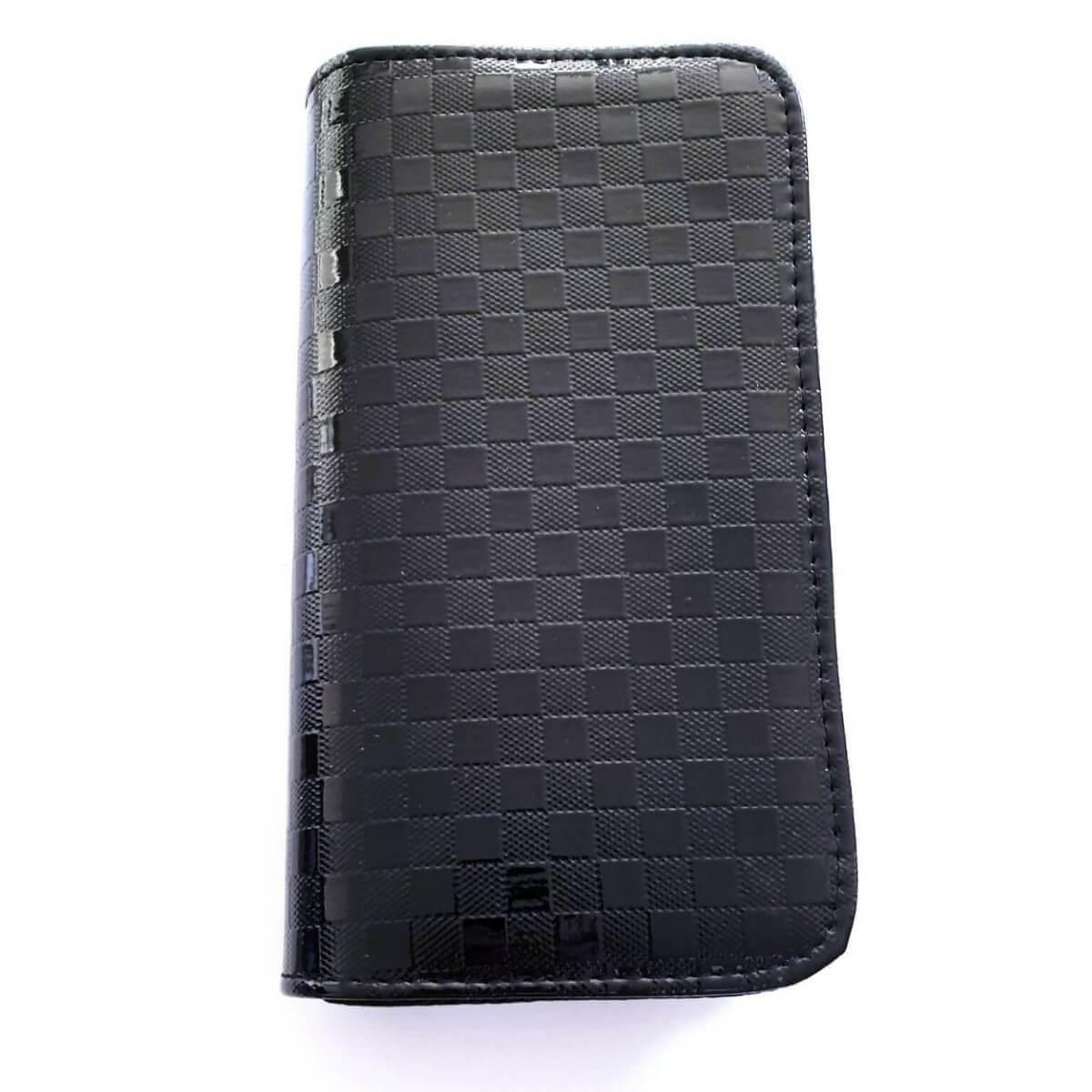 Black checkered four-sleeve scissor pouch