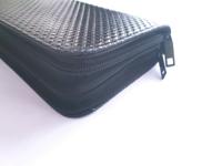 Black four-sleeve leather scissor pouch