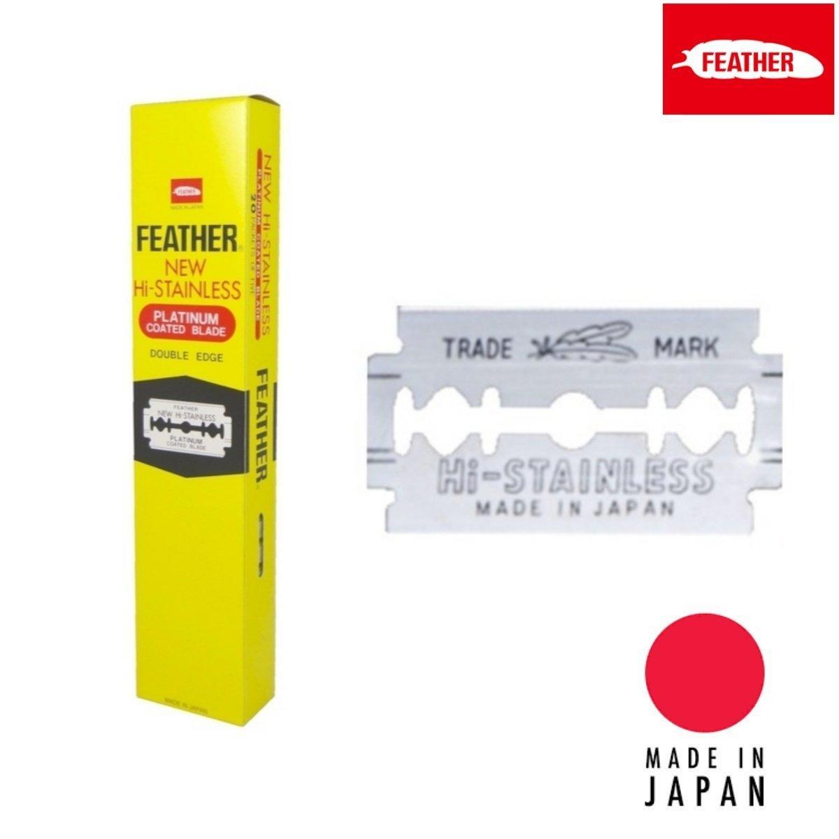 Feather Japan HI-STAINLESS Double Edge Replacement Blade in 100 BladePack - Styling Razor For Hair Stylists