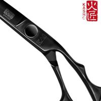 Kasho Silver Offset: BLACK Hair Cutting Scissors (SKU: SCKSI55OSB)