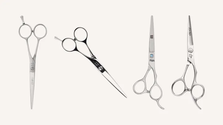 One cutting scissor from each of four brands: Joewell Classic PRO, Yasaka SA Classic, Mina Umi and Ichiro Ergo.