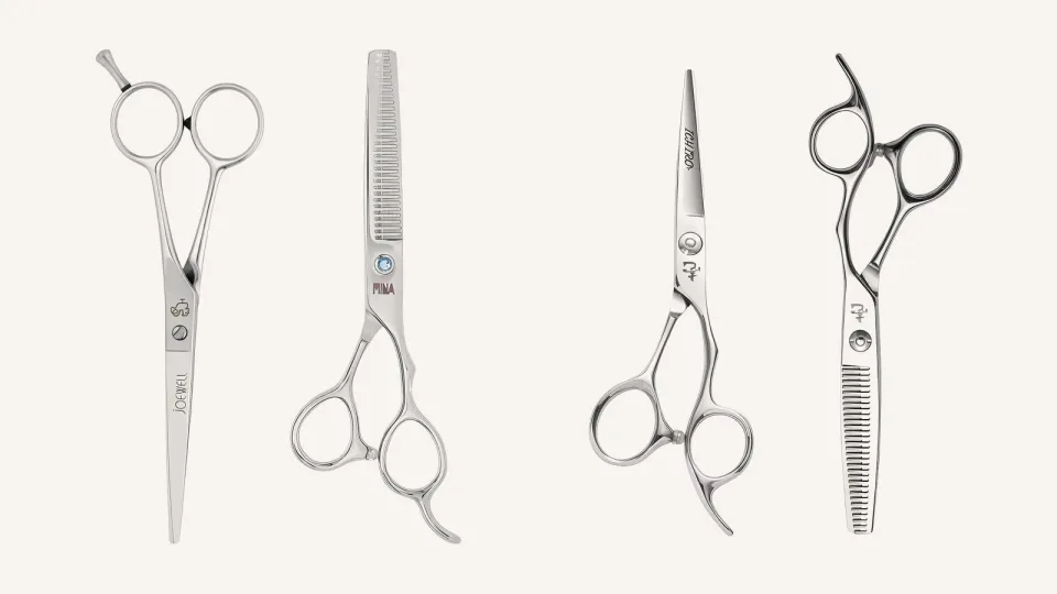 Three catalogue photos side by side: a Joewell Classic cutter, a Mina Umi thinner and the Ichiro Ergo cutter and thinner set.